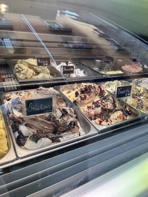 Large selection of flavors  at Madonna Gelateri in Girona