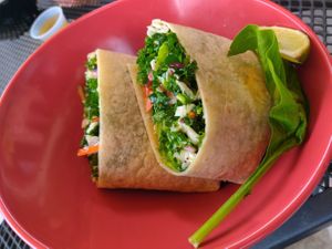 Vegetarian wrap at Downtown D'Lites Cafe in Kilgore