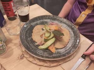 Pancake with vegetables at Idem Con Patate in Turin