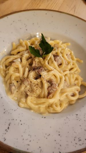 Carbonara at Idem Con Patate in Turin