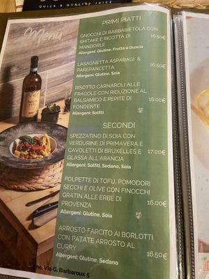 Menù primi e secondi  at Idem Con Patate in Turin