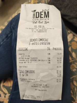  at Idem Con Patate in Turin