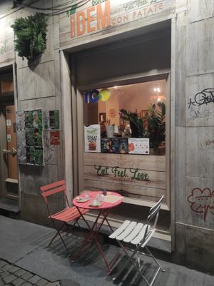 Outside at Idem Con Patate in Turin