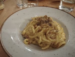 Carbonara at Idem Con Patate in Turin
