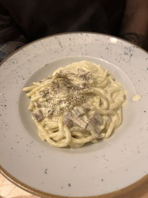 Carbonara  at Idem Con Patate in Turin