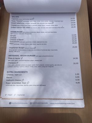 Menu   at Moinho Dom Quixote in Colares