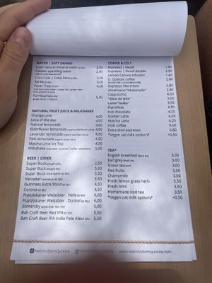 Menu   at Moinho Dom Quixote in Colares