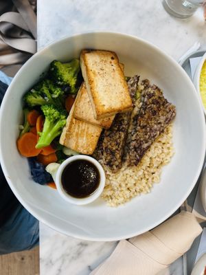Highland bowl with tofu and tempeh  at Spring Cafe Aspen in New York City