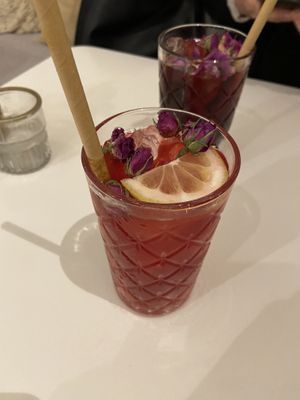 Peach & hibiscus iced tea  at Baladi in Brussels