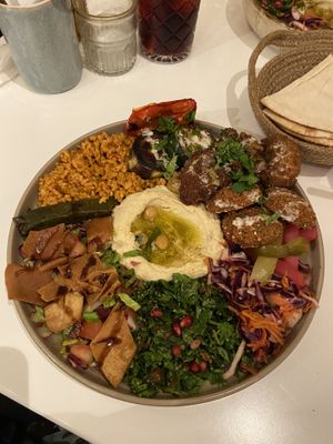 Vegan chef’s plate  at Baladi in Brussels