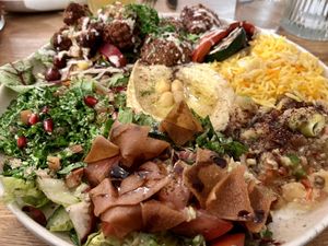Vegan plate  at Baladi in Brussels