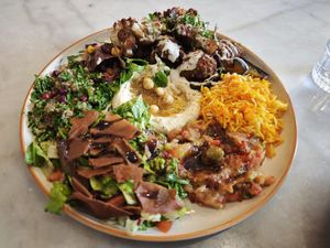 Vegan platter at Baladi in Brussels