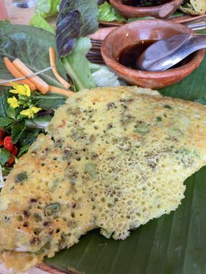 Savory Vietnamese crepes   at Casa Jasmine in San Cristobal De Las Casas