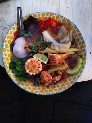 noodle veggie soup, tasteful textures at Casa Jasmine in San Cristobal De Las Casas