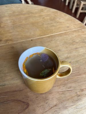 Lemon grass tea with mint and other flowers herbs   at Casa Jasmine in San Cristobal De Las Casas