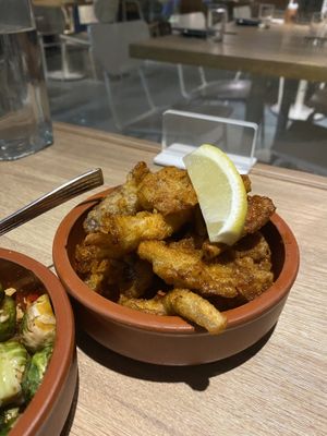 Fried oyster shrooms at Little Bao Diner in Hong Kong Island