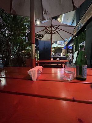 Picnic tables to dine al fresco!  at Little Bao Diner in Hong Kong Island