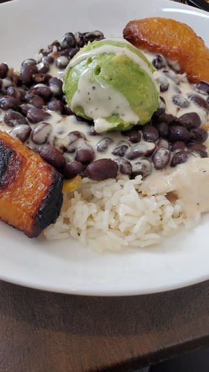 Santiago Bowl with black beans at Cousins Cuban Cafe in Black Mountain