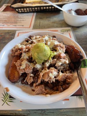 Santiago bowl with black beans and jackfruit  at Cousins Cuban Cafe in Black Mountain