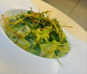 Pasta kale cream and vegan cheese  at The Fork & Cork in Rabat