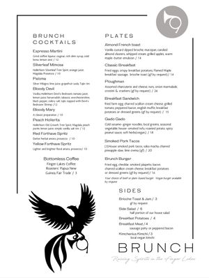 Sunday Brunch menu 11am-3pm at Hollerhorn Distilling in Naples