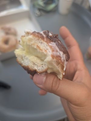 Glazed custard donut at Hulis Donuts in Cape Town