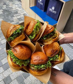 A tasty tray of Classic burgers.  at Eden Jaxx - Købmagergade in Copenhagen