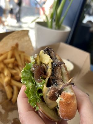 Mushroom burger  at Eden Jaxx - Købmagergade in Copenhagen