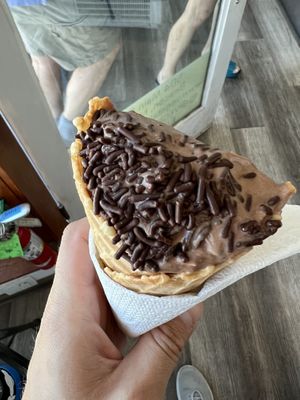 Rocky road in a waffle cone w sprinkles   at The Vegan Stuff - Online in Beacon