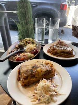 Deli plate & lasagna at Monk's Deli in Seoul