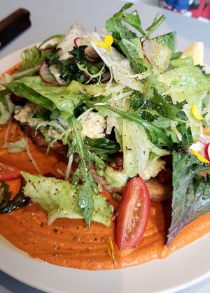 Avocado toast - close-up at Monk's Deli in Seoul