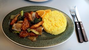 Orange "Chicken" at Monk's Deli in Seoul