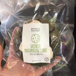 green tea marshmallow cookie   at Monk's Deli in Seoul