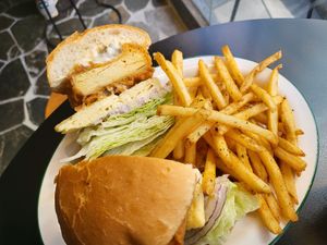Tofu burger at Monk's Deli in Seoul