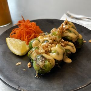 Brussel sprouts. Delicious   at Monk's Deli in Seoul