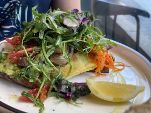 Avocado toast.   at Monk's Deli in Seoul