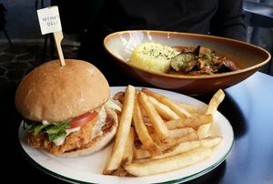 Tofu Chkn Burger at Monk's Deli in Seoul
