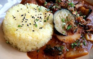 Spicy red curry - close-up at Monk's Deli in Seoul