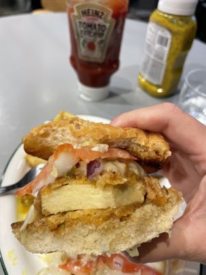 Amazing chicken burger   at Monk's Deli in Seoul