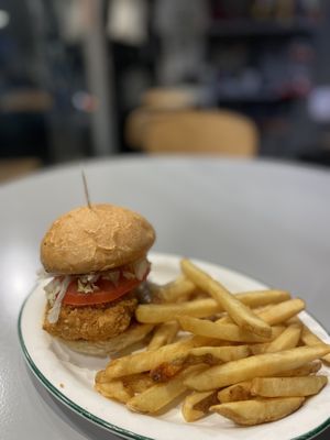Vegan chicken burger 14k  at Monk's Deli in Seoul