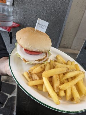 Tofu "chicken" burger at Monk's Deli in Seoul