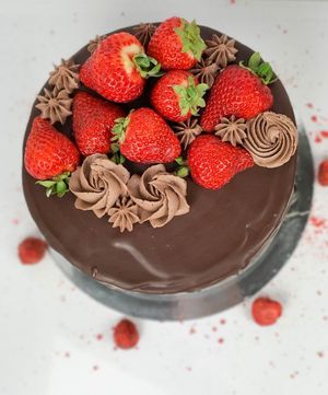 chocolate strawberry cake at Belijoy in Geelong