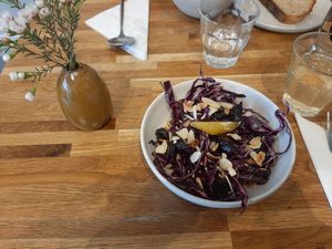 Red cabbage salad with orange and almond at Birch in Isle Of Skye