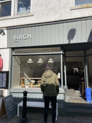 Outside the coffee shopp  at Birch in Isle Of Skye