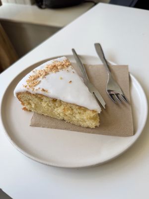 Coconut Passionfruit cake  at Birch in Isle Of Skye