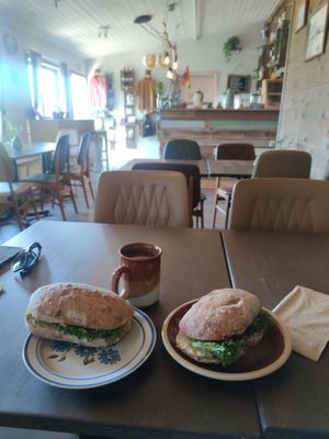 Inside the Café at Furu Hostel Café in Boestad