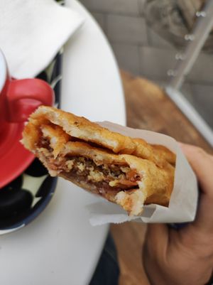 Scoverga With Peanut Butter and Sour Cherry Jam at Scovergi Mica in Bucharest