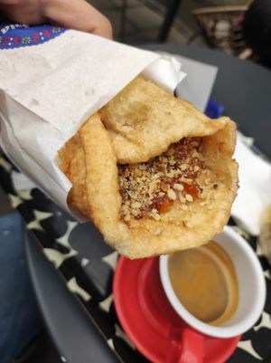 Scoverga with Cherry Jam and Nuts at Scovergi Mica in Bucharest