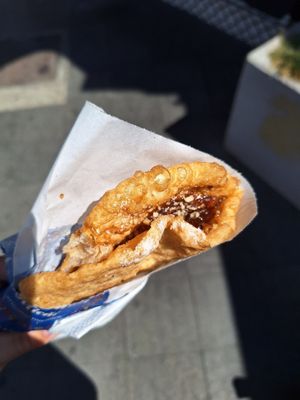 Peach jam and walnut filling at Scovergi Mica in Bucharest