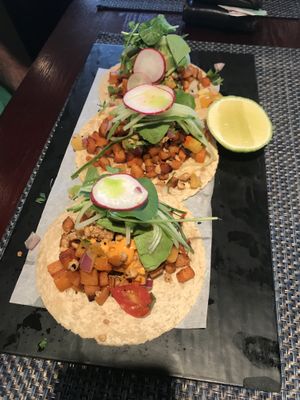 Tacos vegan at Blue Sage Vegetarian Grille in Southampton